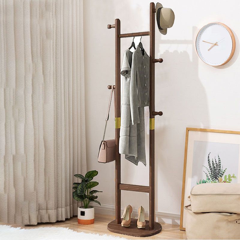 Eenvoudige stijl kleerhanger massief houten halboom met 5 haken