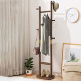 Eenvoudige stijl kleerhanger massief houten halboom met 5 haken