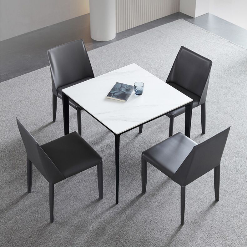 Industrial Style 4 Legs Furniture Stone Square Dining Table for Dining Room Clearhalo 'Dining Tables & Seating' 'Dining Tables' 'dining_table' 'furn' 'furn_dining_table' 'Furniture' 'furniture_dining_table' 'Kitchen & Dining Furniture' 'kitchen' 'kitchen_dining_table' 1200x1200_e1125a15-eaeb-4766-987c-b8a941340c89