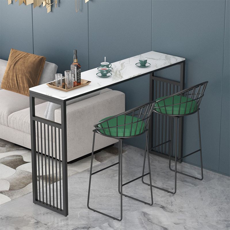 Table du compteur de hauteur de hauteur de barre d'intérieur Rectangle moderne Table de pub en marbre