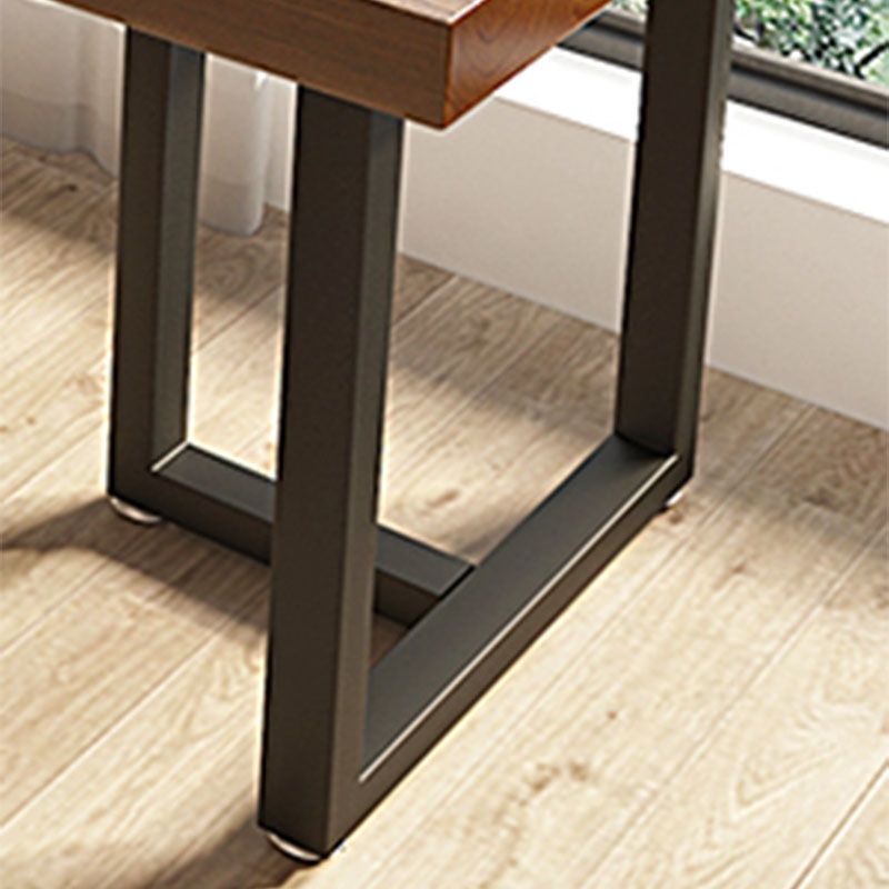 Brown Rectangular Office Bureau en bois Home Writing Bureau avec des jambes en métal