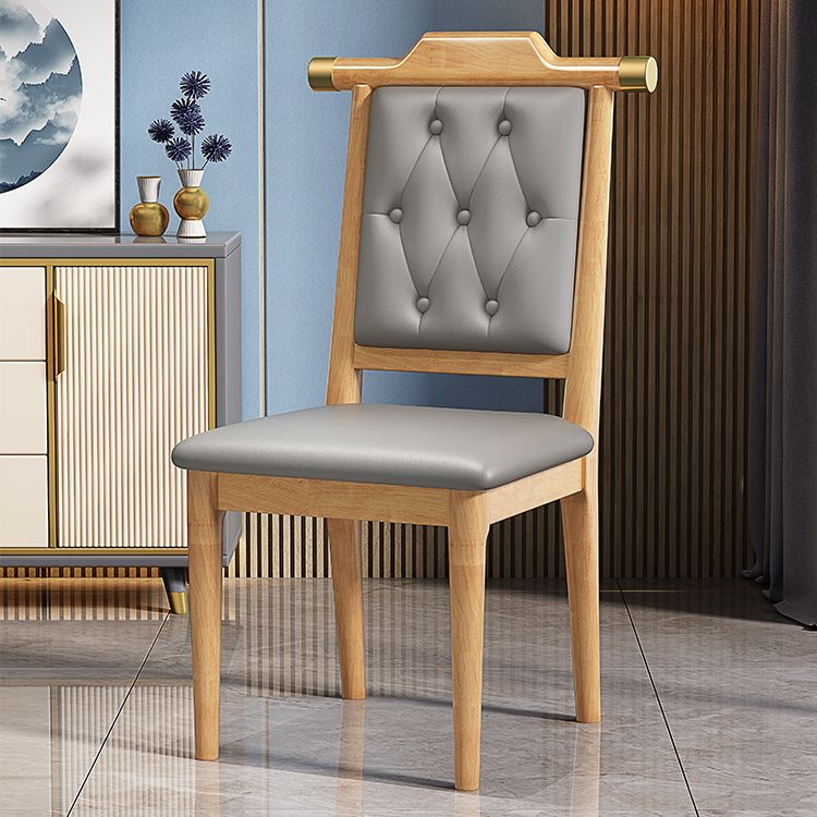 Moderne getufte eetkamerstoel Open achterste armloze stoel voor keukengebruik