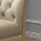 Sillón de cuero genuino con brazos enrollados para dormitorio y sala de estar