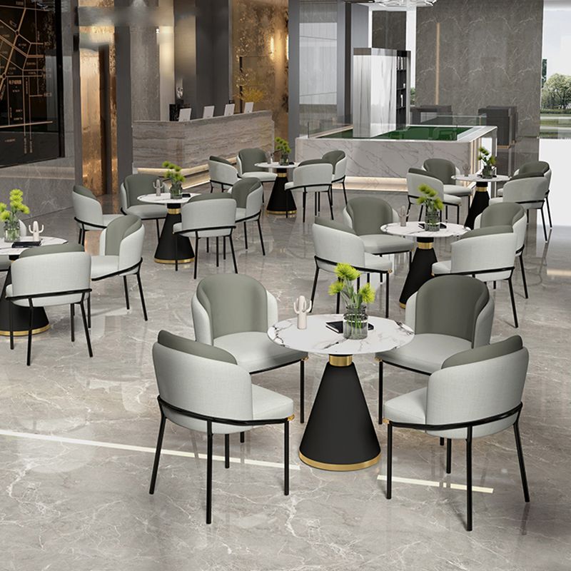 Modern Style Sintered Stone Dining Table Set Round 1/2/5 Pieces Dining Set for Home Use Clearhalo 'Dining Room Sets' 'Dining Tables & Seating' 'dining_room_set' 'furn' 'furn_dining_room_set' 'Furniture' 'Kitchen & Dining Furniture' 1200x1200_e1166e48-0772-45e3-bf7d-46c6d5d397b9