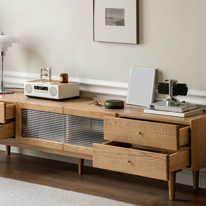 Modern 4 Drawers TV Stand Wooden TV Cabinet with Doors for Living Room Clearhalo 'furn' 'furn_tv_stands_entertainment_centers' 'Furniture' 'Living Room Furniture' 'TV Stands & Entertainment Centers' 'TV Stands & Media Storage Furniture' 'tv_stands_entertainment_centers' 1200x1200_e116fbb6-85bc-4cb6-8a6d-e851e6558c9b