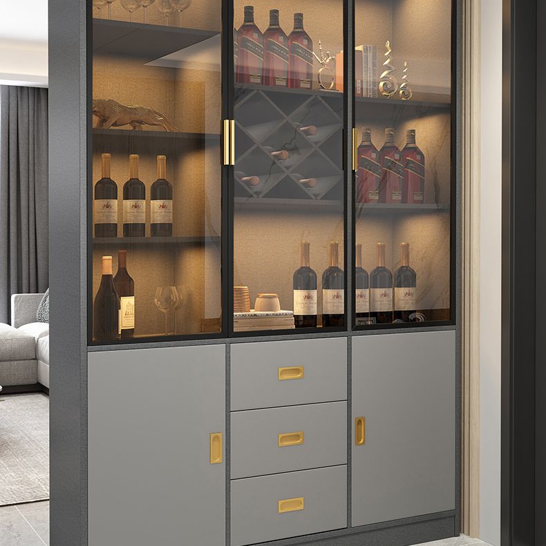 Glam Dining Room Sideboard Buffet Glass Cabinets with Storage Clearhalo 'buffet_sideboard' 'Buffets & Sideboards' 'furn' 'furn_buffet_sideboard' 'Furniture' 'Kitchen & Dining Furniture' 1200x1200_e1170977-126e-4c22-bfde-f480b39ecca2