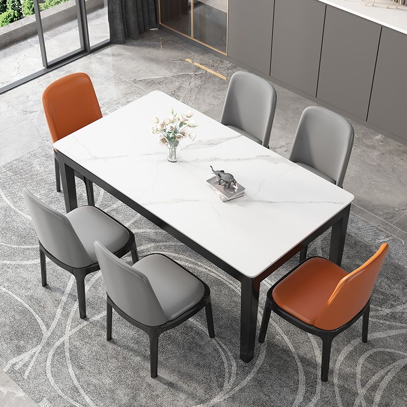 Medieval Modern Sintered Stone Dining Table Rectangle Indoor Table with 4 Legs Clearhalo 'Dining Tables & Seating' 'Dining Tables' 'dining_table' 'furn' 'furn_dining_table' 'Furniture' 'furniture_dining_table' 'Kitchen & Dining Furniture' 1200x1200_e1183d89-de44-49f2-998e-3fe77143d64e