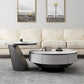 Modern Marble Drum Coffee Table Round Cocktail Table in white Clearhalo 'Coffee & Accent Tables' 'Coffee Tables' 'coffee_tables' 'furn' 'furn_coffee_tables' 'Furniture' 'Living Room Furniture' 1200x1200_e119a0dd-2b29-46e7-86e0-47f40f87525f