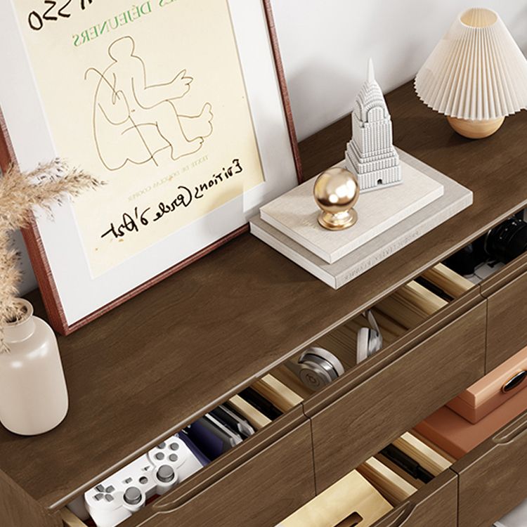 Espresso Solid Wood Accent Chest Mid-Century Modern Storage Cabinet with Drawers Clearhalo 'Cabinets & Chests' 'cabinets_chests' 'furn' 'furn_cabinets_chests' 'Furniture' 'Living Room Furniture' 1200x1200_e11a6d56-6224-47e9-8dc1-0d2a31bad828