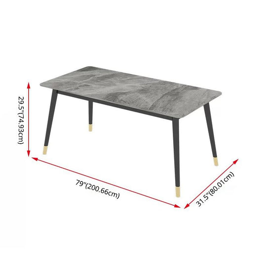 Modern Sintered Stone Dining Set with Rectangle Tabale and Metal Base Dining Set Clearhalo 'Dining Room Sets' 'Dining Tables & Seating' 'dining_room_set' 'furn' 'furn_dining_room_set' 'Furniture' 'furniture_dining_room_set' 'Kitchen & Dining Furniture' 'kitchen&dining_furn' 'kitchen' 1200x1200_e11b1a4f-d059-493e-a0ef-4f75cbca25dc