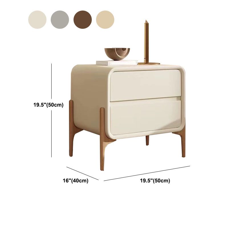 Mobile da comodino in pelle per tavolo da notte contemporaneo con 2 cassetti