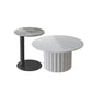 Modern Stone Pedestal Cocktail Table Round Coffee Table - White/Grey Clearhalo 'Coffee & Accent Tables' 'Coffee Tables' 'coffee_tables' 'furn' 'furn_coffee_tables' 'Furniture' 'Living Room Furniture' 1200x1200_e11e7ca4-0770-4d1c-86ff-5528241de095