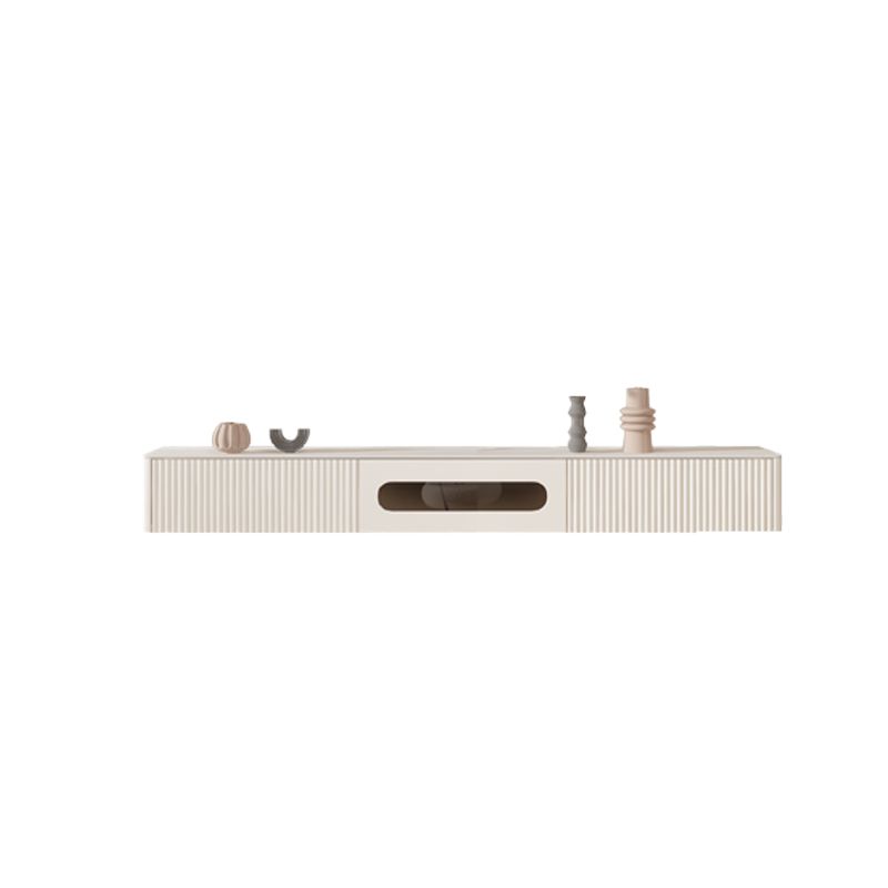 Modern White TV Stand Wall-mounted TV Media Stand with Storage for Living Room