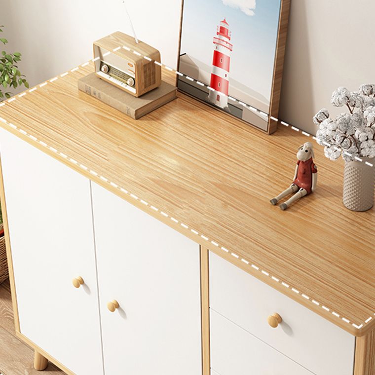 Modern Rectangle Storage Cabinet with Drawer Wooden Accent Cabinet