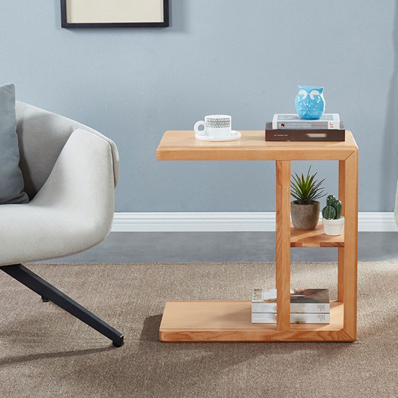 リビングルームのためのモダンなソリッドウッドエンドテーブル長方形のコーナーテーブル