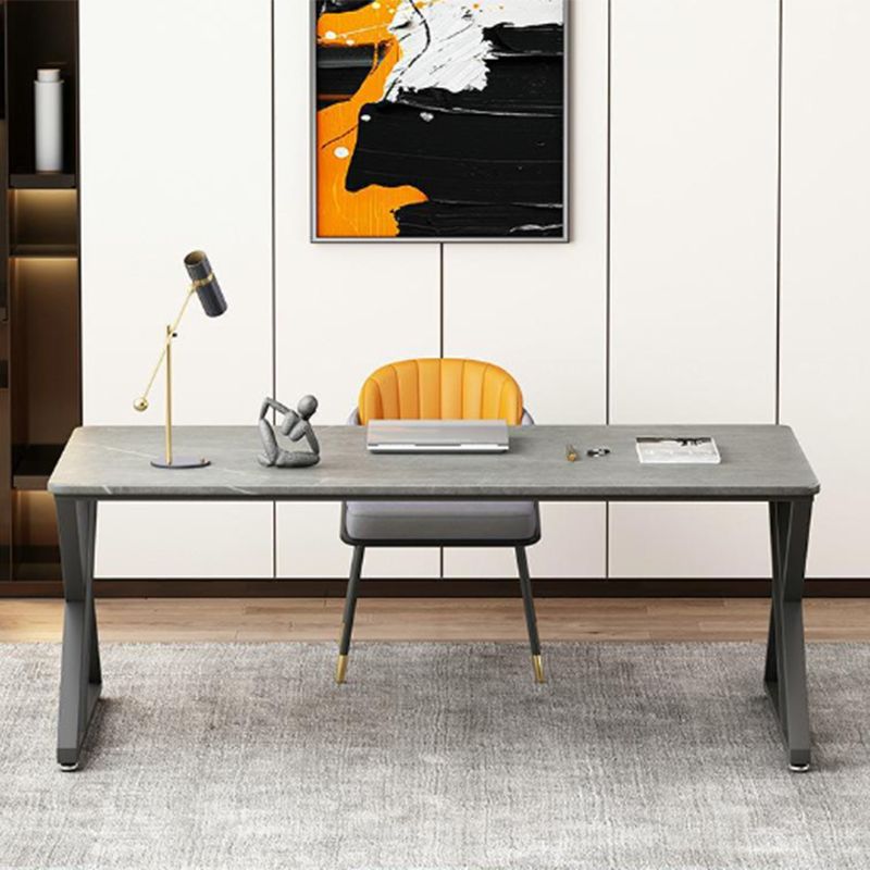 Stein rechteckiger Schreibtisch Industrial 29,53 "hoher Büroschreibtisch mit Schlittenbasis