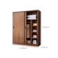 Artificial Wood Wardrobe Brown Wardrobe with Sliding Doors for Bedroom