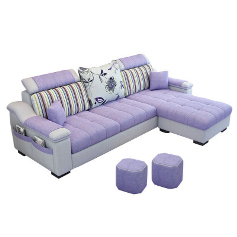 Nordic with Storage Fabric Living Room Pillows Slipcovered Seating Clearhalo 'furn' 'furn_sectionals' 'Furniture' 'Living Room Furniture' 'Sectionals' 1200x1200_e125c50d-e6b1-4b09-b441-c9fb1c9ee00b