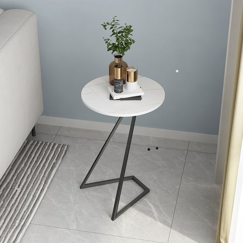 Contemporary Frame End Table Round Side End Table for Living Room Clearhalo 'Coffee & Accent Tables' 'End & Side Tables' 'end_side_tables' 'furn' 'furn_end_side_tables' 'Furniture' 'Living Room Furniture' 1200x1200_e125ffec-d34b-4a21-b700-df04f33f4372
