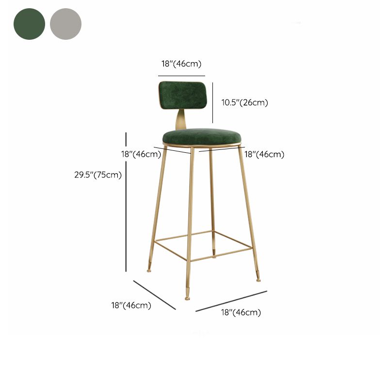 Glam Style Upholstered Counter Stool Armless Bar Stool with Footrest Clearhalo 'Bar Furniture' 'Bar Stools' 'bar_stools' 'furn' 'furn_bar_stools' 'Furniture' 'Kitchen & Dining Furniture' 1200x1200_e1267a19-be50-4fa8-82d4-98234f369201
