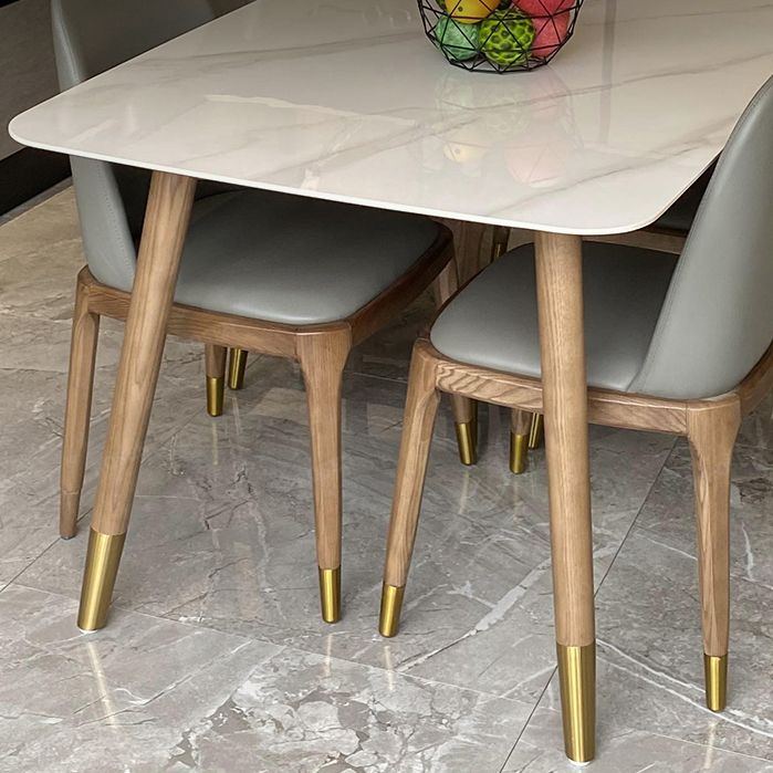 Solid Wood Contemporary Rectangular Table Sintered Stone Top Dining Table with 4 Legs Clearhalo ' dining_table' 'Dining Tables & Seating' 'Dining Tables' 'furn' 'furn_dining_table' 'Furniture' 'furniture_dining_table' 'Kitchen & Dining Furniture' 'kitchen&dining_furn' 'kitchen' 'kitchen_dining_table' 1200x1200_e126c111-778d-4a77-93ae-6a68c7d08432
