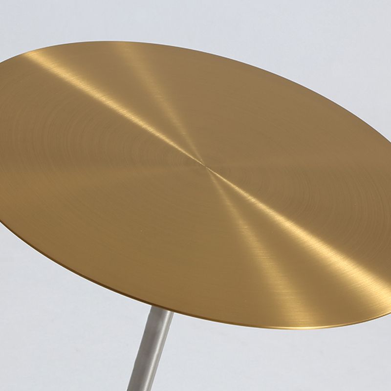 Pedestal 1 Single Coffee Table Mid-Century Modern Cocktail Table with Metal Top