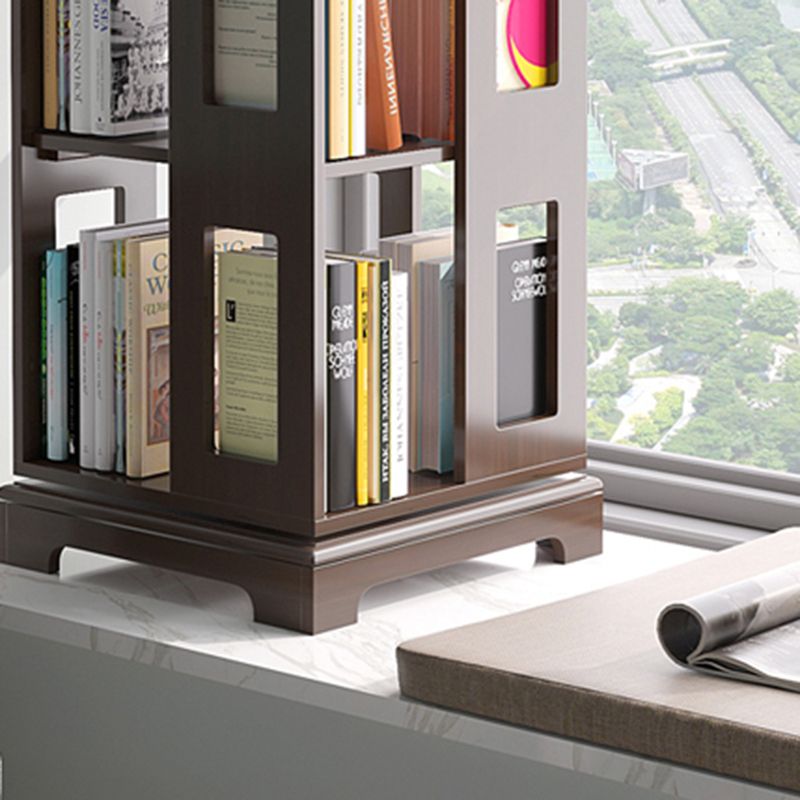ソリッドウッドブックシェルフスカンジナビアの回転可能なオープンバックブックシェルフ