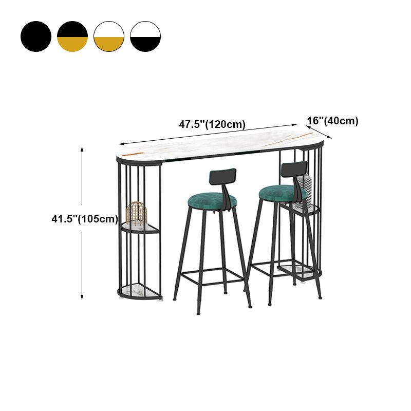 Contemporary Storage Counter Height Table Oval Double Pedestal Table Only Clearhalo 'Bar Furniture' 'Bar Tables' 'bar_tables' 'furn' 'furn_bar_tables' 'Furniture' 'furniture_bar_tables' 'Kitchen & Dining Furniture' 'kitchen&dining_furn' 'kitchen' 1200x1200_e1286ce6-fcd3-43fd-8ad2-00c852b34024
