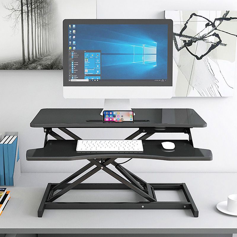Folding Rectangular Shaped Office Laptop Table Wood in Black/White/Grey Clearhalo 'furn' 'furn_office_desk' 'Furniture' 'Office Desks' 'Office Furniture' 'office_desk' 1200x1200_e128e1f5-b2d9-4428-ad0f-6d87d801e5d6