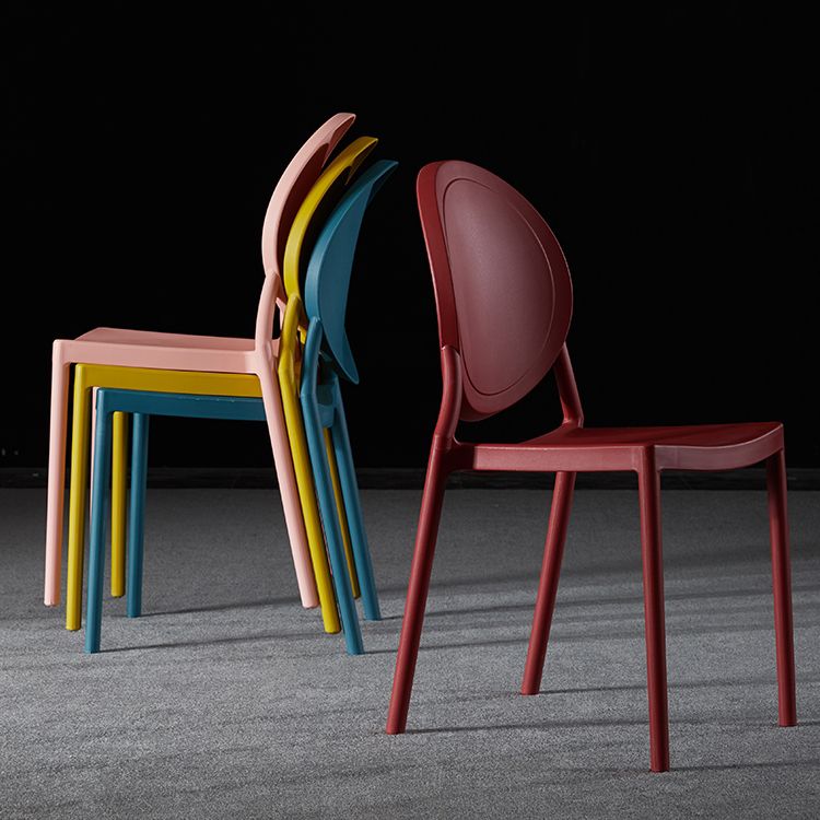Home Scandinavian Side Chair Open Back Plastic Stackable Dining Room Chair Clearhalo ' kitchen&dining_furn' 'Dining Chairs' 'Dining Tables & Seating' 'dining_chair' 'furn' 'furn_dining_chair' 'Furniture' 'furniture_dining_chair' 'Kitchen & Dining Furniture' 'kitchen' 1200x1200_e128e557-c4f9-42b4-a951-bf8cd820e03a