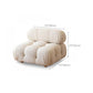 37" Wide Contemporary Sofa Fabric Tufted White Standard Seating