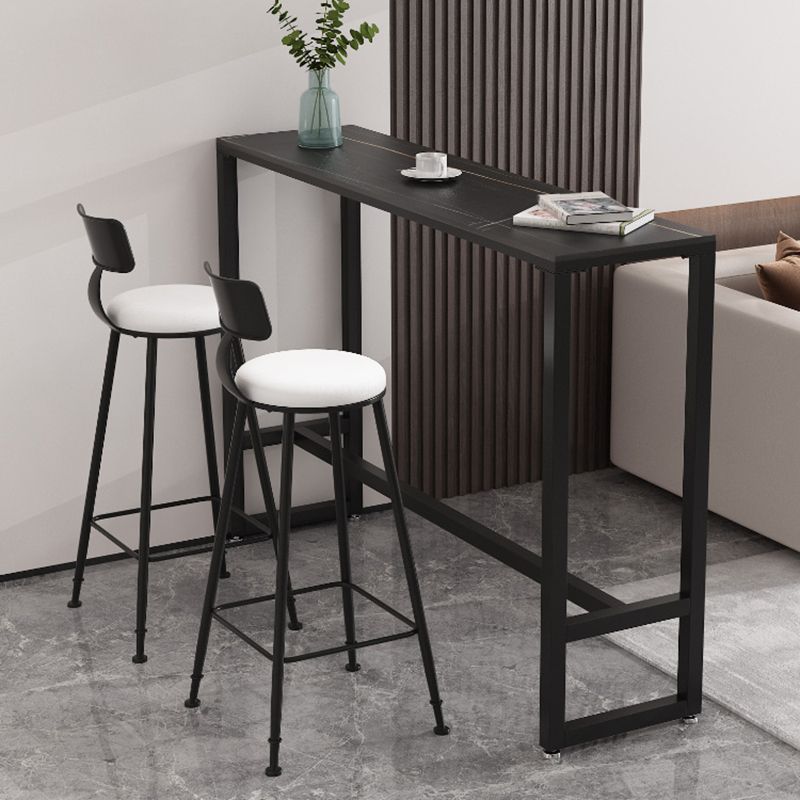 Contemporary Bar Table 42-inch Height Stone Top Bistro Table with Pedal Clearhalo 'Bar Furniture' 'Bar Tables' 'bar_tables' 'furn' 'furn_bar_tables' 'Furniture' 'Kitchen & Dining Furniture' 1200x1200_e129565d-3c18-4189-8c06-14e8f6ba55ba