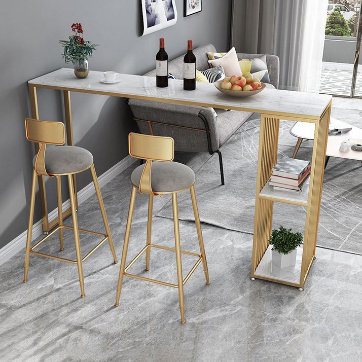Stone Rectangle Bar Dining Table Contemporary Bar Table with Sled Base Clearhalo 'Bar Furniture' 'Bar Tables' 'bar_tables' 'furn' 'furn_bar_tables' 'Furniture' 'furniture_bar_tables' 'Kitchen & Dining Furniture' 1200x1200_e12a3b40-2db3-4835-a0b8-3061f5c31bf8