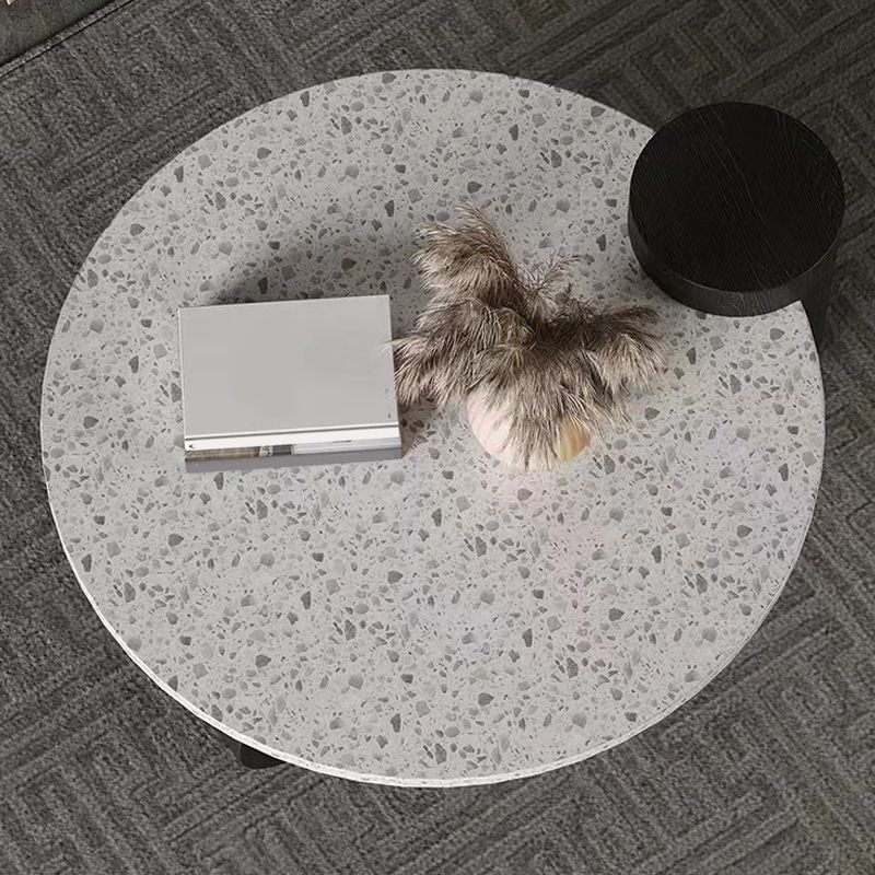 Modern Stone Coffee Table Round Abstract Coffee Cocktail Table