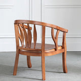 Traditional Dining Arm Chair Matte Finish Solid Wood Windsor Guest Chair with Four Legs