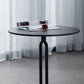 Stone Top Accent Side Table Rundes Sockel Wohnzimmer Metall Ecktisch