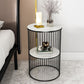 1 Drum Round End Table Mid-Century Double Tier Side End Table