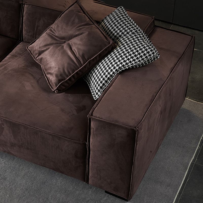 Contemporary Scratch resistant Sofa 25.6"H Fabric Tight Back Square Arm Sofa,Dark Brown Clearhalo 'furn' 'furn_sofas' 'Furniture' 'furniture_sofas' 'kitchen' 'kitchen_sofas' 'Living Room Furniture' 'Sofa' 'sofas' 1200x1200_e12b9c32-13c3-40f3-9745-fba2f74afab1