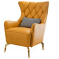 Bonded Leather Wingback Chair with Basic Four Legs and Tufted Back