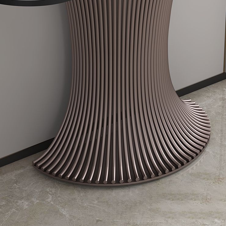 16 Inch Wide Accent Table Modern Style Stone Half Moon Console Table for Hall