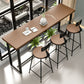 Juego de mesa de bar rectangular industrial, mesa de bar y taburetes de metal y madera maciza, 1/4 Uds.