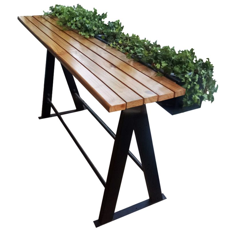 Modern Wood Bar Table with Rectangle Table Top Trestle Table with 42-inch Height Clearhalo 'Bar Furniture' 'Bar Tables' 'bar_tables' 'furn' 'furn_bar_tables' 'Furniture' 'furniture_bar_tables' 'Kitchen & Dining Furniture' 1200x1200_e12daf0f-3fec-4a8e-a5c7-e98a10584ebd