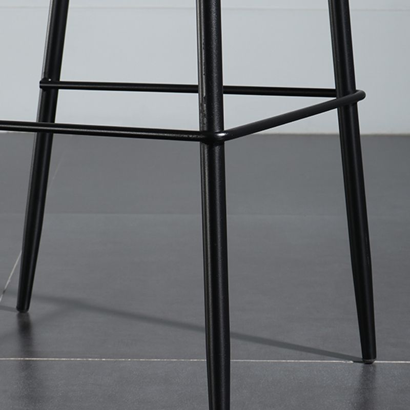 Modern Backrest Armless Counter Stool Iron Balcony Bar Stool with Leather Cushion Clearhalo 'Bar Furniture' 'Bar Stools' 'bar_stools' 'furn' 'furn_bar_stools' 'furniture_bar_stools' 'Kitchen & Dining Furniture' 'kitchen&dining_furn' 'kitchen' 'kitchen_furn' Furniture' 1200x1200_e12eb15f-e0a0-412e-95d2-5bf8b01d6c4d