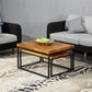 Modern Simple Wood Rectangular Coffee Table Sled 2 Nesting Cocktail Table Set