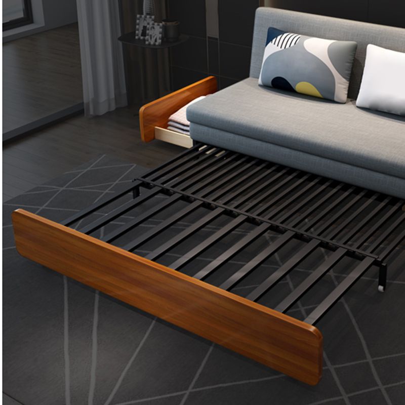 リビングルーム用の現代リネンアームレスベッド洗える標準ソファー