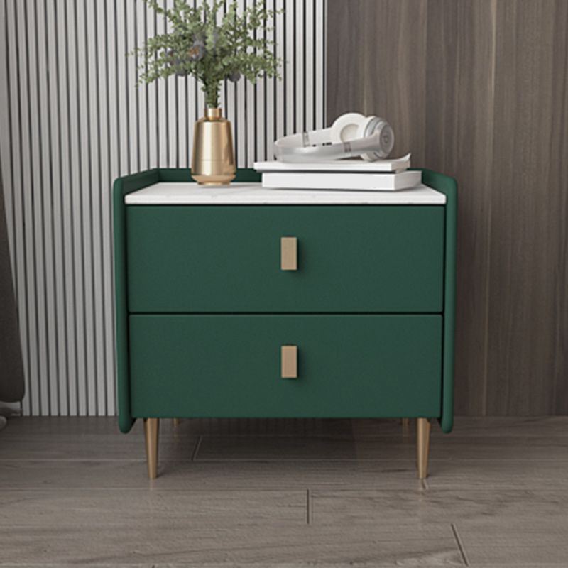 Leather Nightstand with 4 Legs Stone Top Night Table with Drawers Clearhalo 'Bedroom Furniture' 'furn' 'furn_night_stand' 'Furniture' 'night_stand' 'Nightstands' 1200x1200_e132503b-4470-4402-8b1f-36bcced0844e