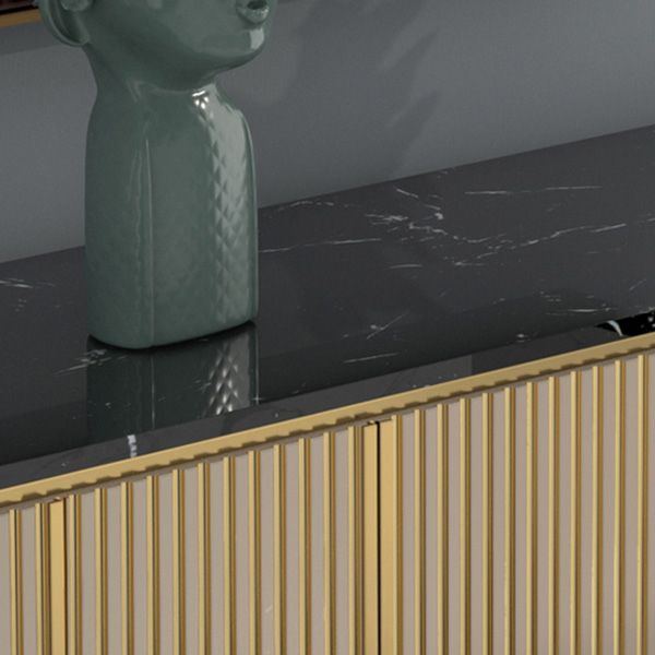 Scheda laterale in pietra da cucina contemporanea con mobili