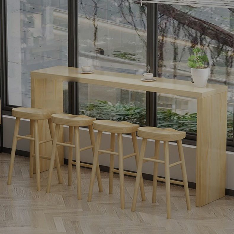 Moderno 1/5/9 pezzi da bar set rettangolo tavolino in legno di pino per negozio di tè al latte