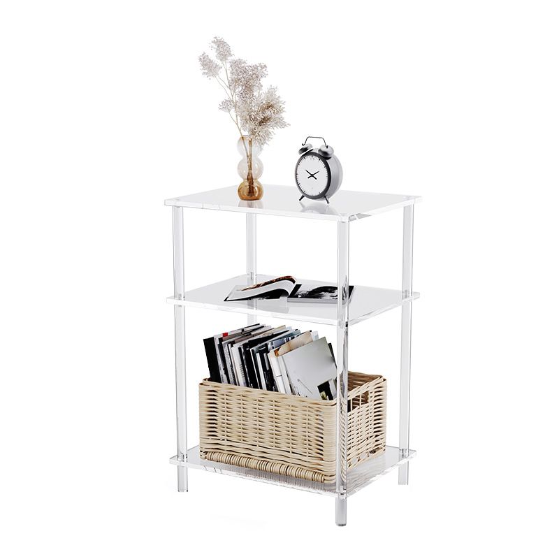 Clear Acrylic Sofa Side Accent Table Contemporary 15.7" W End Table Set with Storage Clearhalo 'Coffee & Accent Tables' 'End & Side Tables' 'end_side_tables' 'furn' 'furn_end_side_tables' 'Furniture' 'Living Room Furniture' 1200x1200_e1360db5-aaac-4b03-b931-31d2127b5a68