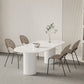 Metal Double Pedestal Table Modern Oval Dining Room Collection in White